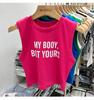 2023 Nuevo Estilo Americano Spice Girls Chaleco sin Mangas para Mujer Ajustado Adelgazante Verano Combinable Diseño Corto Top de Hilo