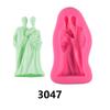 Molde de silicona para azúcar con forma de pareja de novios, ideal para decoración de tartas, aromaterapia y yeso.