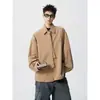 Camisa, estilo de lujo ligero, corte holgado, elegante, casual, a la moda, adecuada para estudiantes, top de color liso, ropa para hombres tallas grandes para adolescentes
