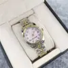 Aliexpress Comercio Exterior Transfronterizo Más Vendido Reloj Laojia para Mujer, Anillo de Diente de Perro Log con Esfera de Diamante, Reloj de Acero Dorado con Cuarzo para Mujer