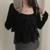 Ins Coreano 2026 Verano Nuevo Estilo Diseño Francés Volantes en Capas Ligeramente Transparente Camisola Ropa para Mujer