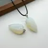 Collar Colgante de Piedra Natural Más Vendido Transfronterizo 15*30mm Piedra Natural Hexaédrica Forma de Gota de Agua Piedra de Tigre Joyería DIY