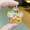 Chaveiro Pingente Garrafa de Areia Líquida Infundida com Óleo Acrílico Girassol Acessório DIY Pingente Ornamento de Chaveiro da Moda