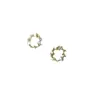 Pendientes de Corona Pequeña con Ramas y Hojas de Circonita Bañados en Plata 925 con Oro de 14K Pendientes Femeninos de Planta Pequeña Flor Diamante Brillante Estilo Japonés y Coreano