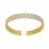 Pulsera Abierta Redonda Multicapa Incrustada con Diamantes Transfronteriza, Exquisita y de Moda, Pulsera Versátil con un Toque de Lujo Ligero y de Alta Gama para Mujeres