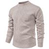 2024 Suéter Masculino Outono e Inverno Tendência da Moda Masculina Forrado de lã Grosso Gola Redonda Suéter de Malha Juventude Casual Base Camisa