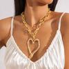 Collar de Cadena de Aluminio Multicapa de Personalidad Exagerada Transfronterizo Europeo y Americano, Cadena para Clavícula con Cierre Metálico Geométrico de Estilo Dulce y Fresco, Estilo de Personalidad de Moda