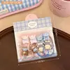 Lindo set de accesorios para el cabello de dibujos animados en color café, que incluye pequeñas ligas para el cabello elásticas que son suaves con el cabello y pasadores versátiles para niñas, incluyendo pasadores para flequillo