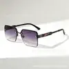 Nuevas gafas de sol de diseño geométrico europeo y americano transfronterizo, con bloques de color, montura media, líneas triangulares contrastantes y protección solar