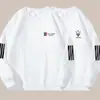 Camiseta de manga larga para hombre para otoño e invierno, marca de moda, corte holgado, engrosada, camiseta básica casual, sudadera estampada de cuello redondo para estudiantes jóvenes