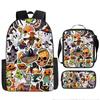 Mochila Transfronteriza Nueva Llorido Nocturno de Navidad Halloween Mochila de Poliéster Mochila de Estudiante Bolso Bandolera Set de Tres Piezas