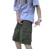 Pantalones cortos cargo multibolsillos transfronterizos para hombre, estilo Hong Kong de verano, marca de tendencia ins, pantalones casuales holgados, shorts elegantes para hombre