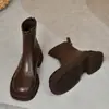 Botines de cuero suave, estilo británico otoño e invierno 2025, muy populares, estilo callejero, botas tipo Martin, botas de algodón, botines cálidos cómodos y duraderos para mujer