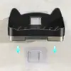 Porta Jabón de Gato para Uso en Casa, Caja de Jabón que No Acumula Agua, Estante de Almacenamiento para Baño Montado en la Pared con Drenaje Sin Taladro