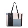 Bolsa Tote Grande de Cor Contrastante Estilo Coreano Transfronteiriça para Mulheres, Bolsa de Mão Fashion para Passeio, Sacola de Compras, Bolsa de Ombro Estilosa