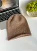 Gorro de Lana Clásico Versátil de Color Sólido para Mujer, Cálido para Otoño e Invierno, para Circunferencia de Cabeza Grande, Protección para las Orejas, Gorro para el Frío, Gorro de Punto Adelgazante para Hombre