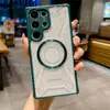 Para Samsung S24Ultra Funda Magnética Battle Shadow para Teléfono S23Ultra Transparente S23FE Funda Protectora Resistente a Caídas