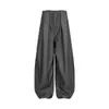 25047 Estilo Retro Americano Unisex de Moda Diseño Desestructurado Plisado Pantalones Casuales para Hombre con Caída Ligeramente Curva
