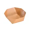 Caja Plegable Desechable de Papel Kraft Engrosado con Forma de Barco y Parte Superior Abierta para Snacks, Barbacoa, Bolitas, Galletas, Postres y Empaque para Horneados