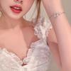 Pulsera ajustable de circonita de amor para mujer, pulsera de diseño de moda personalizado exquisito de nicho de lujo ligero para niñas, novias de niñas