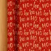 Papel de Regalo Navideño Tamaño Grande Ecológico Papel Kraft Amarillo Papel de Regalo Navideño Cuadros Rojos Cabeza de Reno Patrón de Copo de Nieve