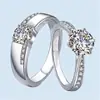 Anillo de Pareja de Lujo con Aro de Diamante Estilo Coreano Nuevo Anillo Agresivo para Hombre Doble Fila Microincrustado Anillo de Diamante de Seis Garras