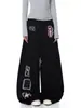 Pantalones Casuales Estampados Retro Americanos de Calle Originales para Hombres y Mujeres, Diseño Holgado de Pierna Ancha con Cordón, Pantalones Deportivos de Moda