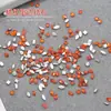 Atacado Âmbar Caramelo Mini Zircônia Plana Joia para Unhas Laranja Maillard Marquise Gota d'Água Decoração para Nail Art