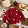 Otoño e Invierno Colocación Navideña Niñas Suéter Cuello Alto de Bola Coreano Hecho a Mano Lindo Conjunto de Vestido Tutú para Niñita
