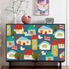 Cortina para Cubrir Gabinete, Cortina de Tela para Zapatero, Cortina de Puerta a Prueba de Polvo para Taquilla Escolar de Caricatura Divertida, Herramienta Mágica para Cubrir Estantería de Artículos Varios