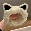 Faixa de Cabeça com Orelhas de Gato Recheadas para Mulheres, Faixa de Cabeça para Lavar o Rosto, Acessórios de Cabelo Fofos Estilo Coreano Outono e Inverno, Acessórios de Cabelo Faixa de Cabeça, Novo Acessório de Cabeça de Desenho Animado