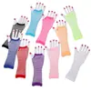 Guantes Largos de Red para Discoteca Verano Calados Elásticos Red Seca Guantes de Baile Sexy Guantes de Media Dedos para Mujer