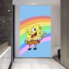 Calamardo Bob Esponja Calamardo Dibujo Animado Tela Colgante Vertical Decoración de Pared para Dormitorio Tela de Fondo Creativa Tapiz Paibig Estrella