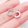 26 Letras Capitales Incrustadas con Diamantes en Inglés, Accesorios de Joyería de Aleación de Zinc K Blanco, Colgantes para Bricolaje, Pendientes, Pulseras, Colgantes