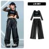 Fantasia de Jazz para Dança Infantil com Alça de Renda e Manga Longa, Conjunto Curto na Cintura, Roupa de Dança de Apresentação para Menina, Fantasia de Street Dance Feminina