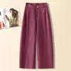 Pantalones cortos de lino natural para mujer, novedad de verano 2026, finos de Tencel, de pierna ancha, casuales a la moda