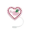 Amor Transfronterizo Dibujos Animados Tapa de Pajita de Silicona Cubierta Antipolvo Vaso Personalizado para Té con Leche Cubierta para Pajita de San Valentín Tapa Antipolvo en Stock