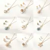 Conjunto de Brincos e Colar com Preço Especial Transfronteiriço Europeu e Americano para Mulheres, Moderno, Requintado, Simples e para Presentear, Aço Titânio, Alta Qualidade e Retenção de Cor