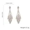Pendientes de Borla Ovalados con Diamantes y Aguja de Plata Tendencia de Moda Europea y Americana Transfronteriza Pendientes Personalizados Pendientes de Lujo Ligero de Alta Gama para Mujer