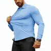 Camisas masculinas de negócios transfronteiriças, camisas casuais masculinas profissionais sem amassar, camisas masculinas de manga longa de alta qualidade direto da fábrica de origem