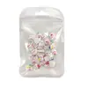 Accesorios Rosados de Conejito de Dibujos Animados para Uñas Mezclados Lindo Lindo Pequeño Oso Marrón Resina DIY Accesorios de Diamantes para Uñas Portátiles