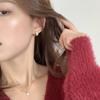 Pendientes de Aro Anchos Coreanos Nuevos de Moda Versátiles con Circonita Super Brillante, Pendientes de Estilo Minimalista, Elegantes Accesorios para Orejas