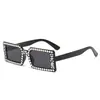 Novos Óculos de Sol Quadrados Retro Harajuku com Strass Tendência Moda Europeia e Americana Brilhantes Cool Hip Hop Clubbing