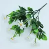 Amazon Transfronterizo Ramo de Plástico de Margarita Artificial de 7 Cabezas Decoración Pastoral para Sala de Estar Adornos de Ramo de Planta Verde Simulada