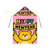 Capa con Capucha de Año Nuevo Feliz para Niños Pequeños y Bebés, Niños y Niñas, Fiesta Familiar Festival Actuación