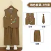 Traje Infantil para Primavera y Verano, Vestido de Ceremonia de Primer Cumpleaños para Niño de las Flores, Conjunto de Chaleco Bordado Chino Tradicional para Niños, Atuendo Nuevo Estilo Chino para Actuación de Anfitrión para Niños