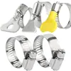 Manija Pequeña de Metal de Hierro Estilo Americano, Manija de Plástico Amarillo, Abrazadera de Acero Inoxidable, Abrazadera de Manguera Autoajustable, Abrazadera para Tubería Cruzada