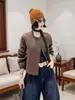 Chaqueta corta de cuero para mujer 2026 nuevo estilo primavera y otoño, chaqueta de cuero suave retro elegante y casual