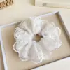Argola de Cabelo Renda Branca Bordada Francesa Camada Dupla Tira de Cabelo Faixa de Cabeça com Sensação de Alto Padrão Rabo de Cavalo Acessório de Cabeça para Meninas