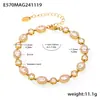 Ou Maika Aço Inoxidável Gumsophila Zircônia Incrustada Corrente Feita à Mão Pulseira de Alto Tecido Joia Revestida com PVD com Ouro Verdadeiro 18K